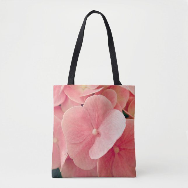 Hortensia Hydrangea pink pastel flowers floral Tote Bag (Front)