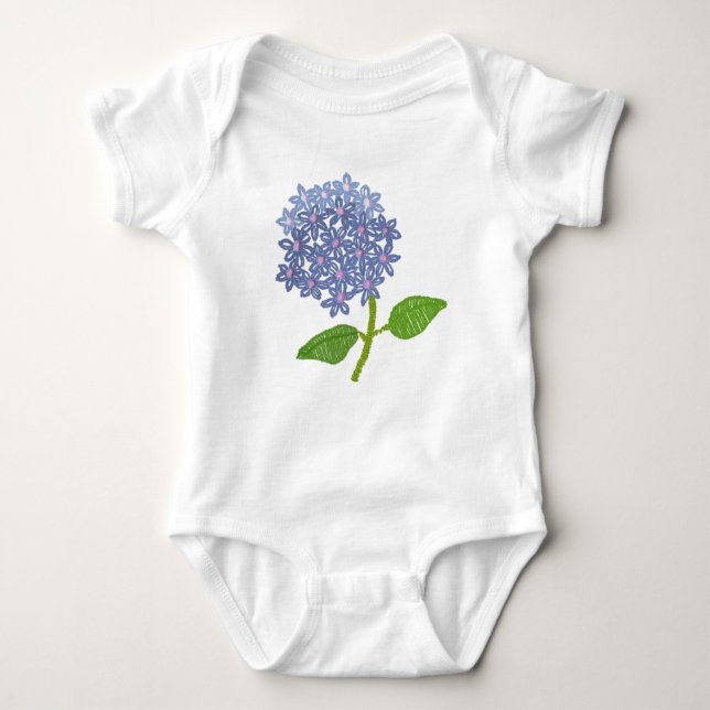 Hortensie embroidered baby bodysuit (Front)