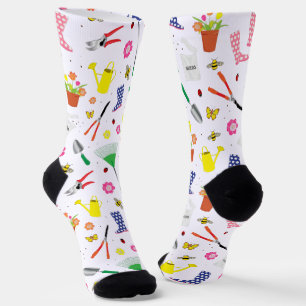 Horticulturist Botanist Gardening Tools Pattern Socks