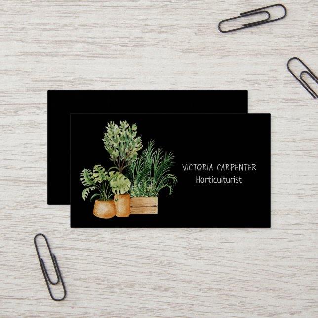 Horticulturist Green Plants Business Card (Front/Back In Situ)