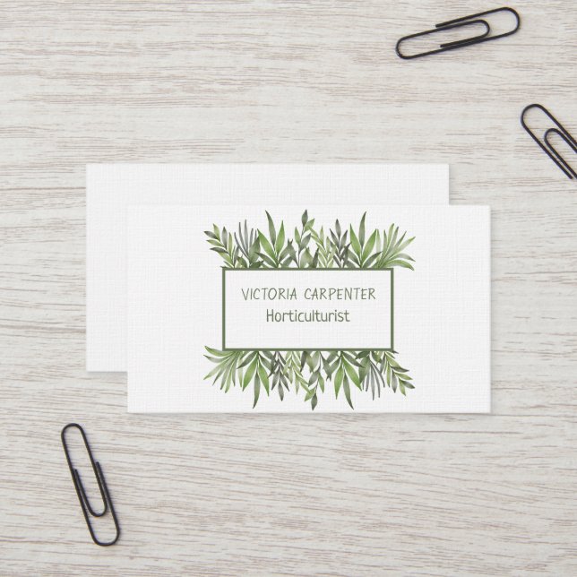 Horticulturist Green Plants  Business Card (Front/Back In Situ)