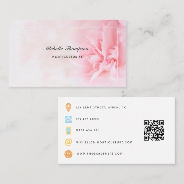 Horticulturist QR Code Business Card (Front/Back)