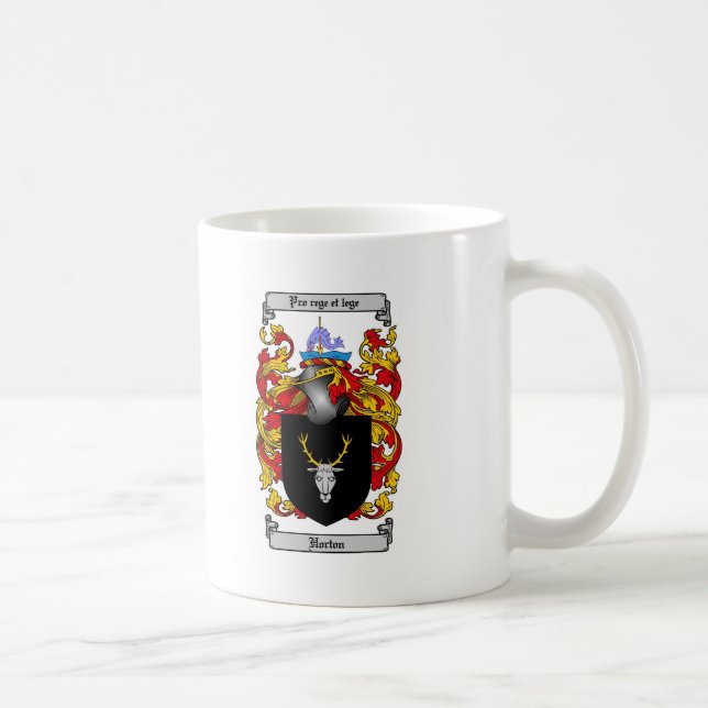 HORTON FAMILY CREST -  HORTON COAT OF ARMS COFFEE MUG (Right)