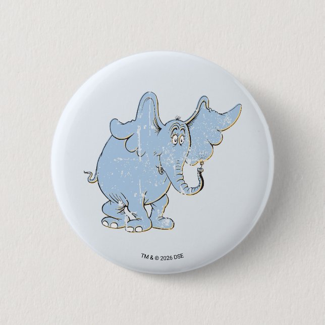 Horton Hears A Who | Horton Distressed 6 Cm Round Badge (Front)