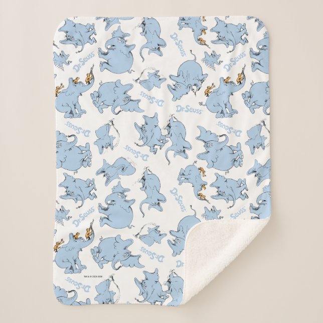 Horton Hears A Who Monkey Pattern Sherpa Blanket (Front)