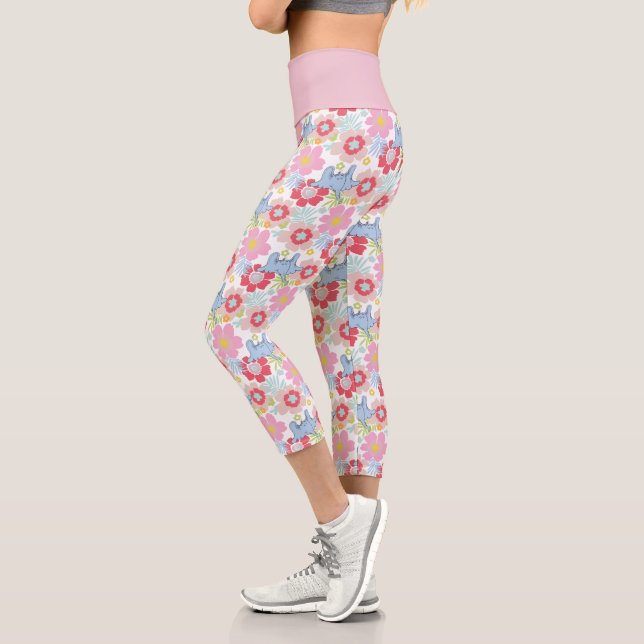 Horton Hears A Who | Pastel Flower Pattern Capri Leggings (Left)