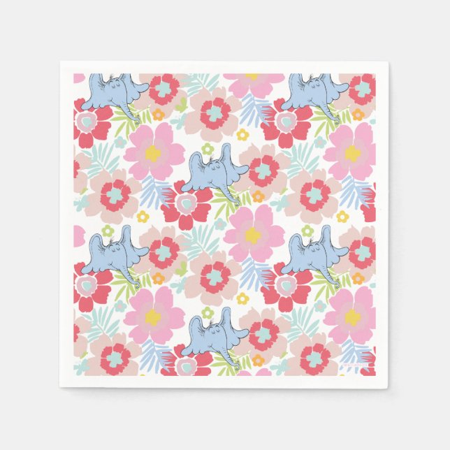 Horton Hears A Who | Pastel Flower Pattern Napkin (Front)