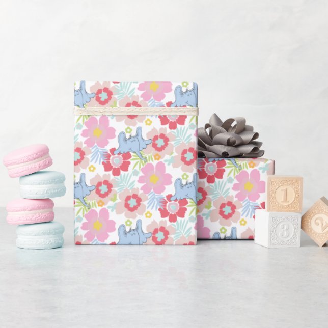 Horton Hears A Who | Pastel Flower Pattern Wrapping Paper (Baby Shower)