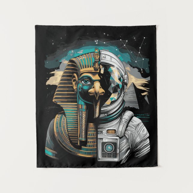 Horus Astronaut – Ancient Gods & Space Exploration Tapestry (Front)