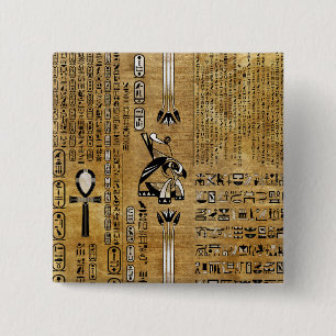 Horus - Egyptian Hor- Gold and Pearl 15 Cm Square Badge