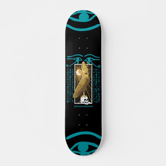 Horus Falcon Ancient Egypt God Illustration Skateboard (Front)