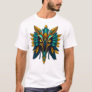 Horus Falcon God Face Illustration T-Shirt