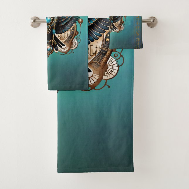 Horus the falcon god. bath towel set (Insitu)