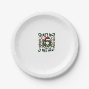 Hos House Christmas Wreath Santa Hat Lights Paper Plate