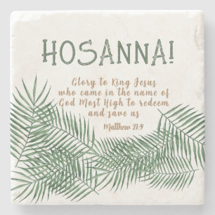 HOSANNA Elegant Easter Palm Sunday  Stone Coaster
