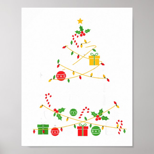Hosce Nurse Christmas Tree Lights Womens Mens Kids Poster (Front)