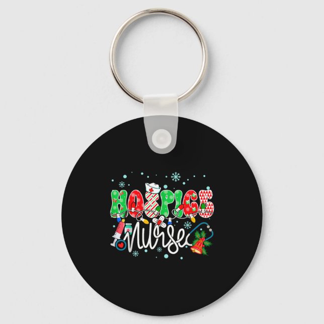 Hosce Nurse Funny Xmas Light Stethoscope Christmas Key Ring (Front)