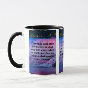 Hosea 11:10 KJV Bible Verse Pic Two-Tone Mug