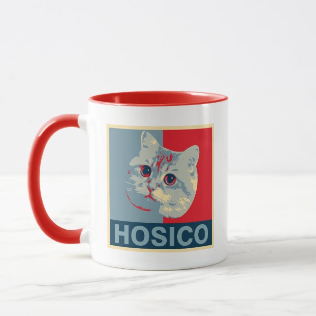 Hosico - Red Blue Illustration Mug (Left)