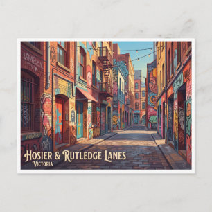 Hosier Lane and Rutledge Lane Melbourne Australia Postcard