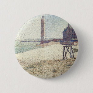 Hospice and Lighthouse, Honfleur by Georges Seurat 6 Cm Round Badge