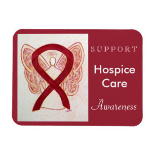Hospice Care Awareness Ribbon Angel Magnet