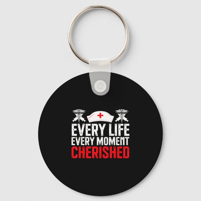 Hospice care nurse palliative support art  key ring (Front)
