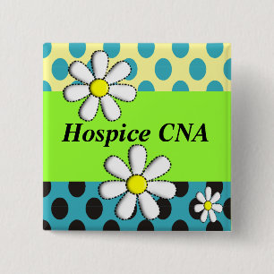 Hospice CNA Buttons Artsy Daisies