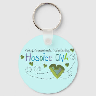 Hospice CNA Green Hearts Key Ring