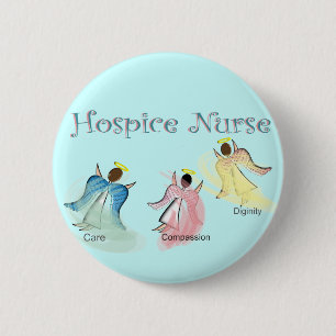 Hospice Nurse 3 Angels Design 6 Cm Round Badge