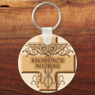 Hospice Nurse Caduceus  Keychain