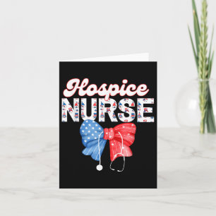 Hospice Nurse, Coquette Bow Stethoscope,4th Of Jul Card