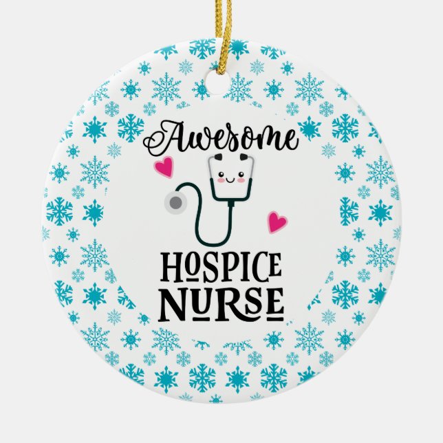 Hospice Nurse Gift Ceramic Ornament (Front)