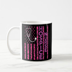 Hospice Nurse Leopard Print Pink Usa Flag Patrioti Coffee Mug