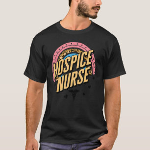 Hospice Nurse Leopard Rainbow Registered Nurse Gra T-Shirt