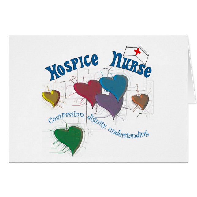 Hospice Nurse Multi Coloured Hearts (Front Horizontal)