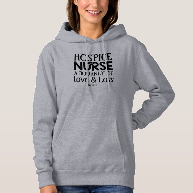 Hospice  Nurse Personalised Grey Hoodie (Front)
