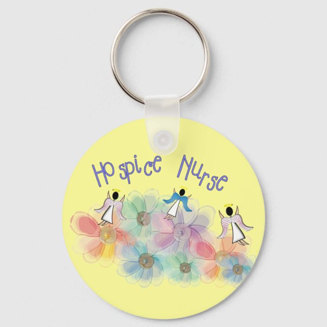 Hospice Nurse WHISPY Angels Design Key Ring (Front)