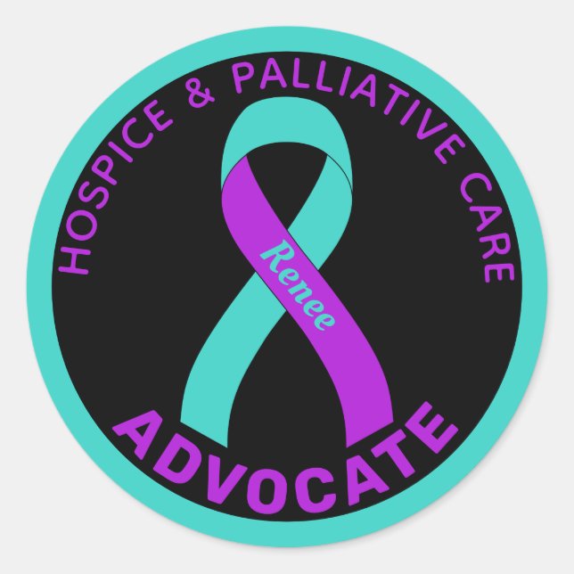 Hospice & Palliative Care Black Round Sticker (Front)