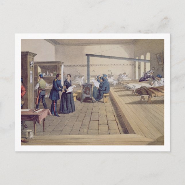 Hospital at Scutari, detail of Florence Nightingal Postcard (Front)