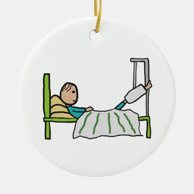 Hospital Bed Ceramic Ornament (Front)