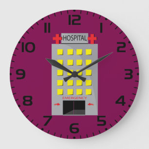 Hospital Building Emergency Entrance Large Clock