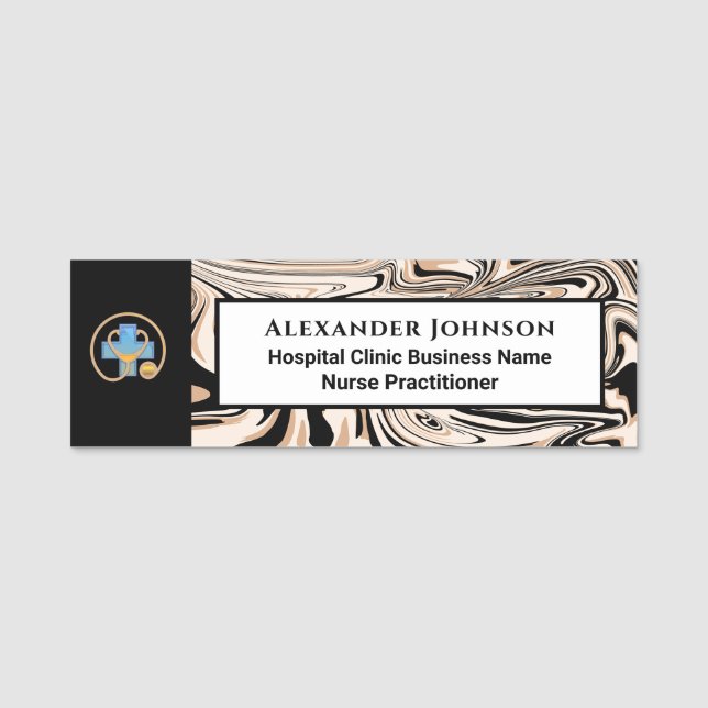  Hospital Business Employee Name Logo Custom  Name Tag (Front)