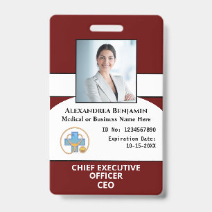 Hospital Business Employee Photo Logo ID Card  Badge