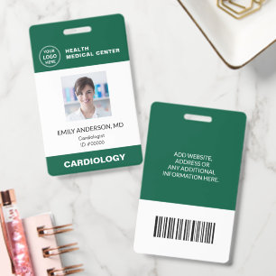 Hospital Clinic Doctor Employee Bar Code ID Badge