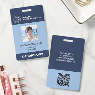 Hospital Clinic Doctor Employee QR Code ID Badge