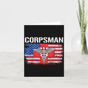 Hospital Corpsman Flag American USA Military Card