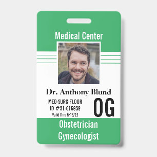 Hospital Doctor identification Photo Name Bar Code ID Badge
