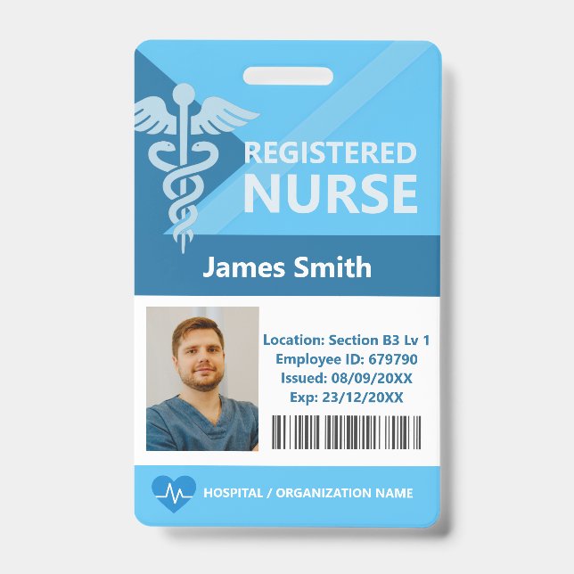 Hospital Doctor Nurse Aged Care Security Photo ID Badge (Front)