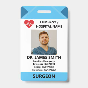 Hospital Doctor Nurse Care Security Photo ID Badge